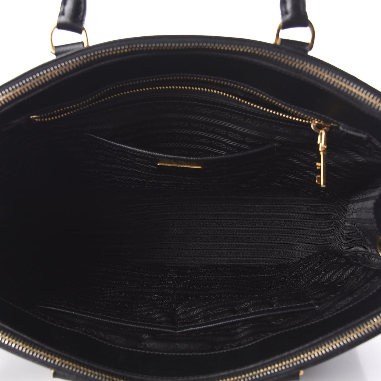 Saffiano Medium Galleria Double Zip Tote Black
