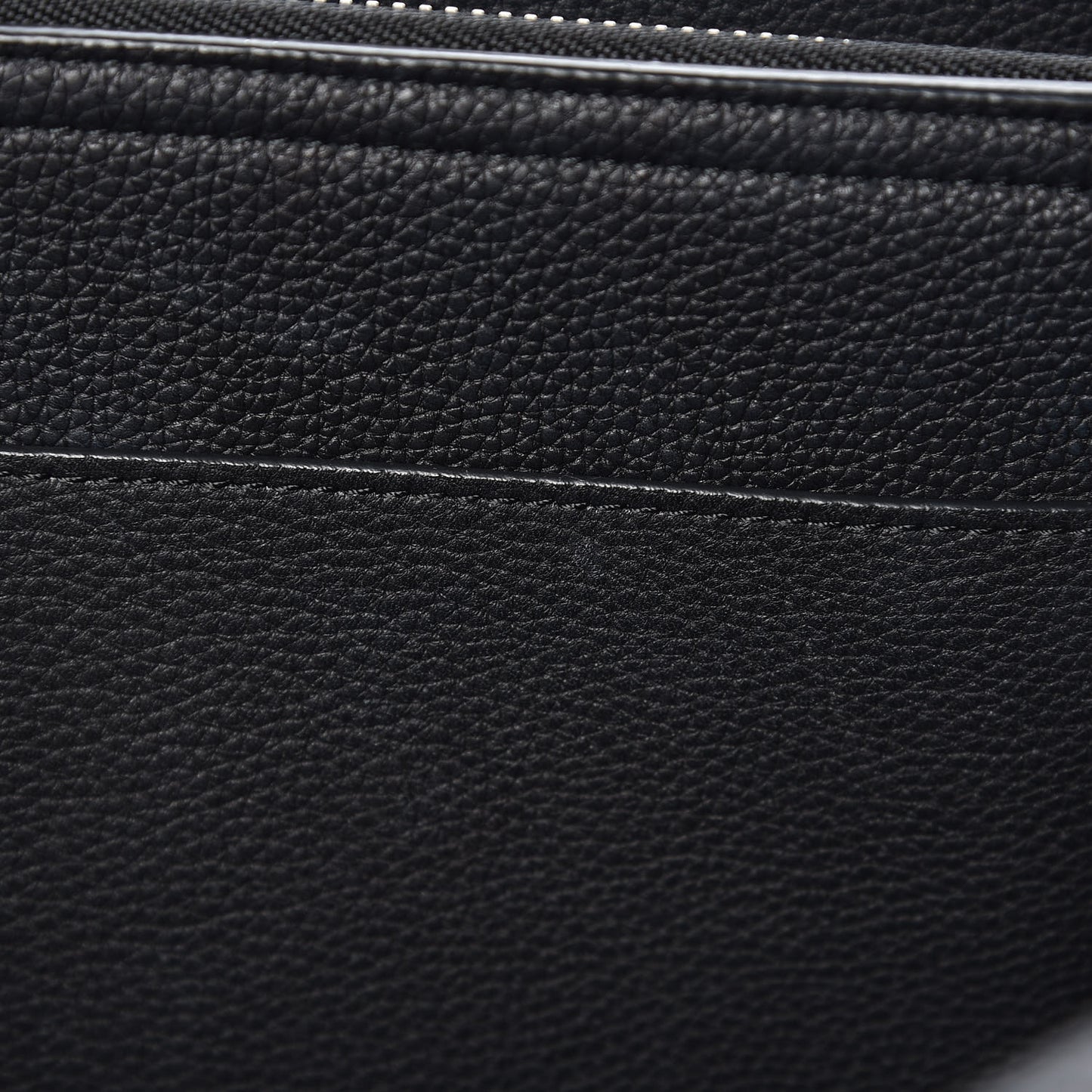 Baby Grained Calfskin Medium Tri-Fold Bag Black