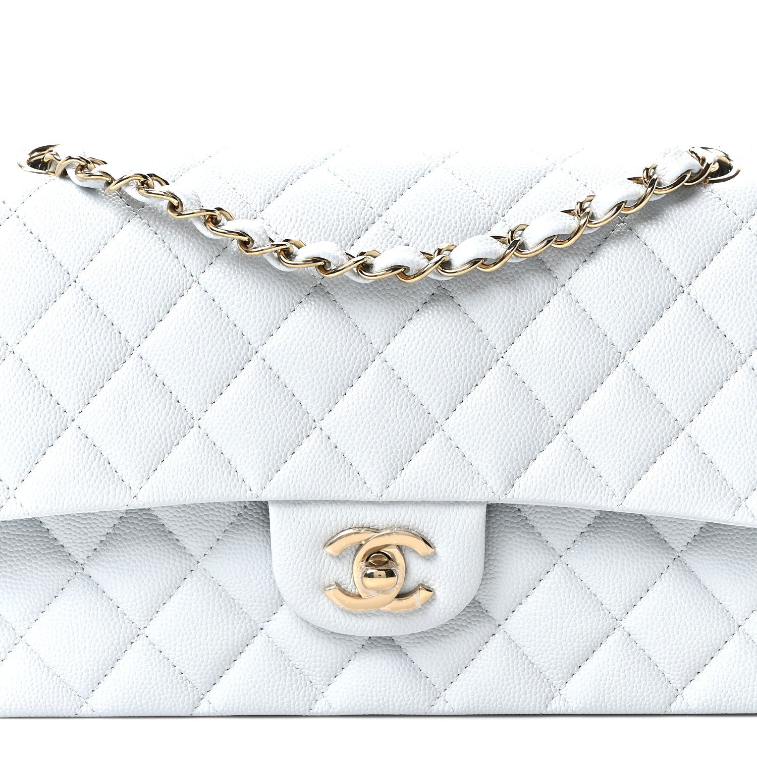 Chanel Caviar Quilted Medium Double Flap Light Blue 8 of 10