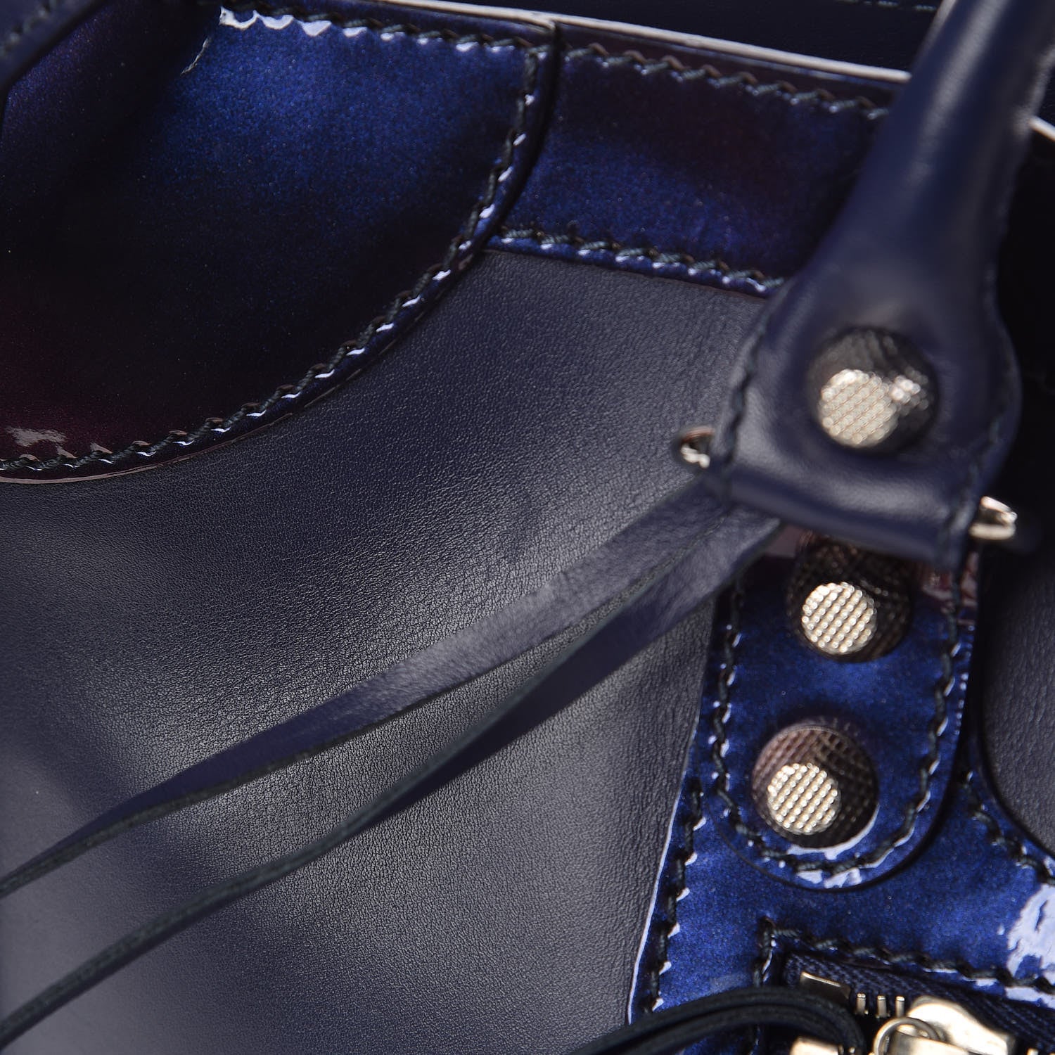 Balenciaga Smooth Calfskin Metallic Patent Giant 12 Silver Hardware City Ultraviolet 12 of 14