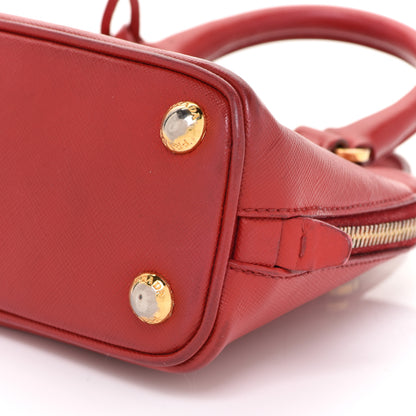 Prada Saffiano Lux Mini Promenade Tote Fuoco 9 of 13