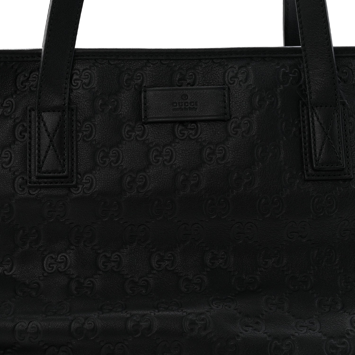 Gucci Guccissima Medium Zippered Shopping Tote Black 8 of 12