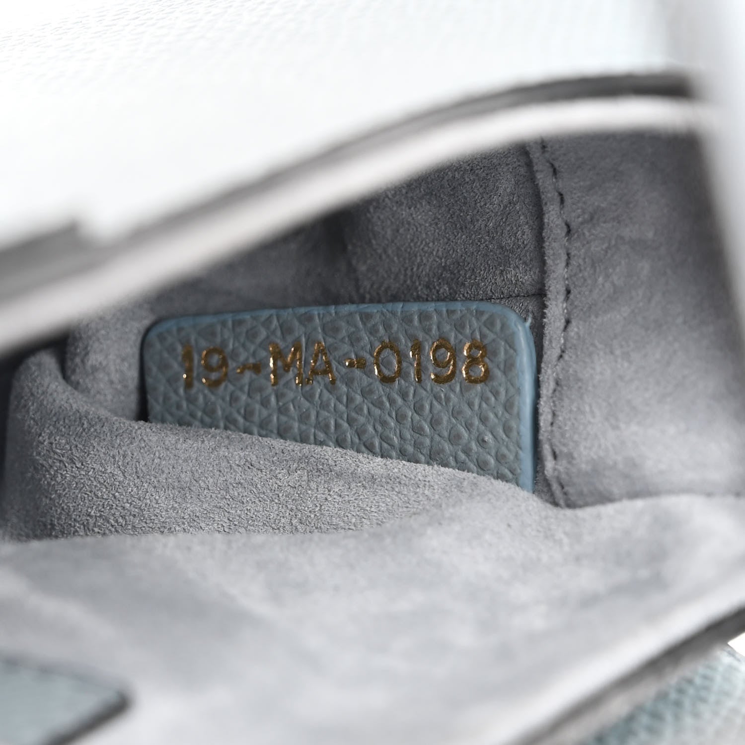 Christian Dior Grained Calfskin Mini Saddle Bag Sky Blue 7 of 11