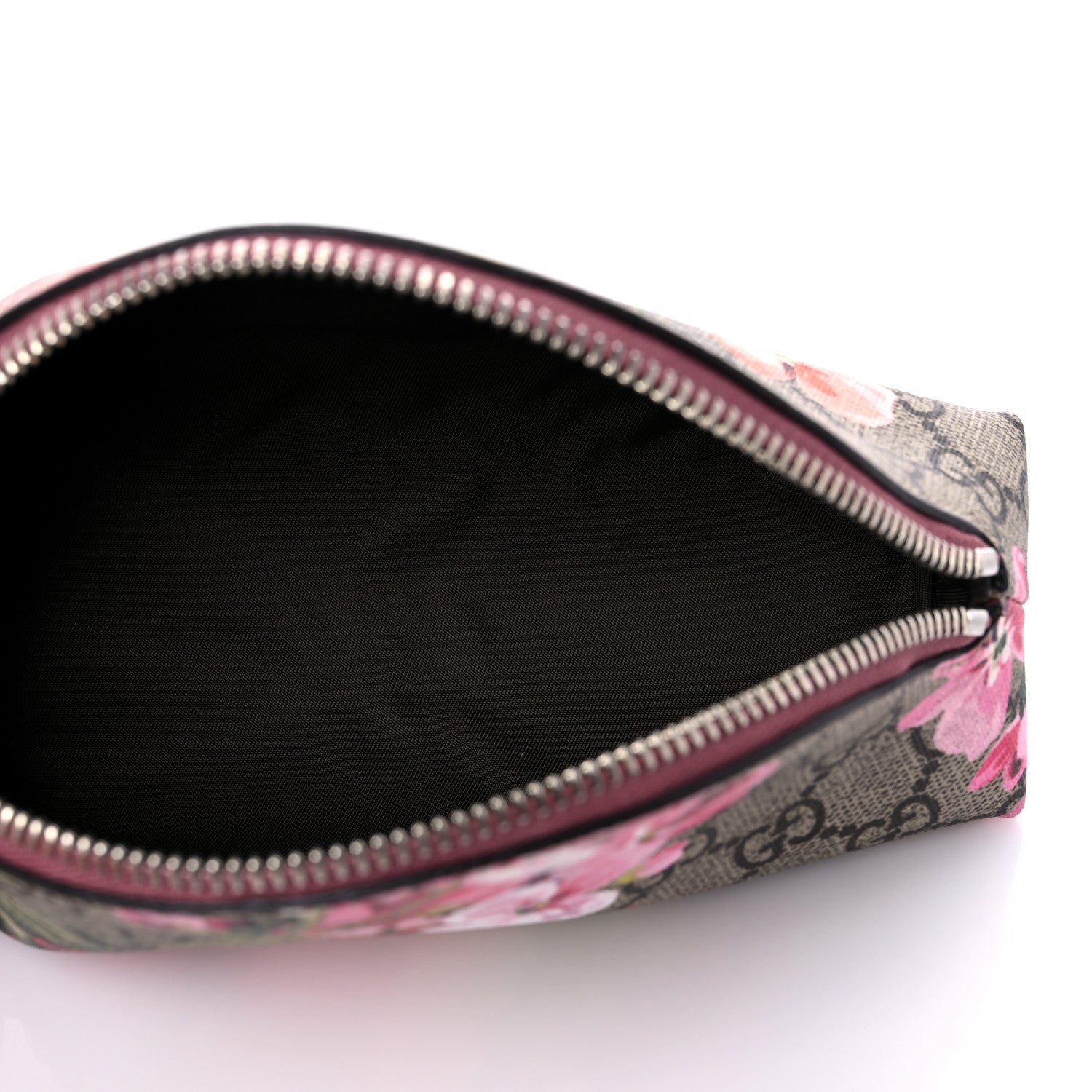 Gucci GG Supreme Monogram Blooms Small Pouch Cosmetic Case Beige Multicolor Dry Rose 5 of 9