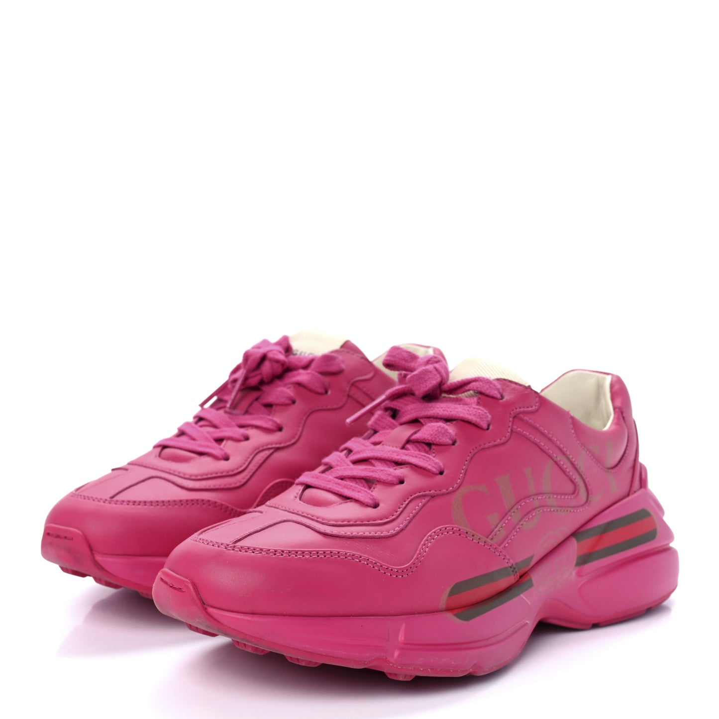 Calfskin Logo Womens Rhyton Sneakers 39 Box Pink