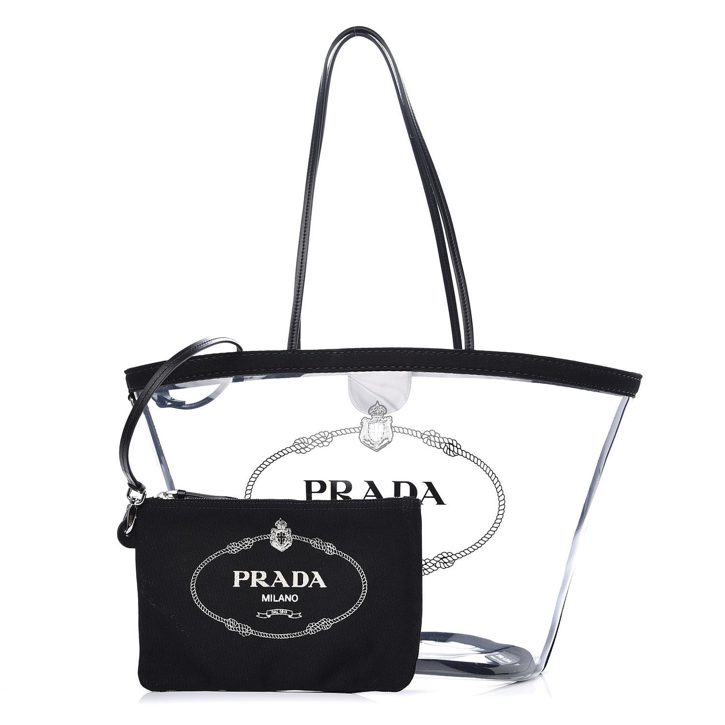 Plexiglass Calfskin Small Shopper Tote Black