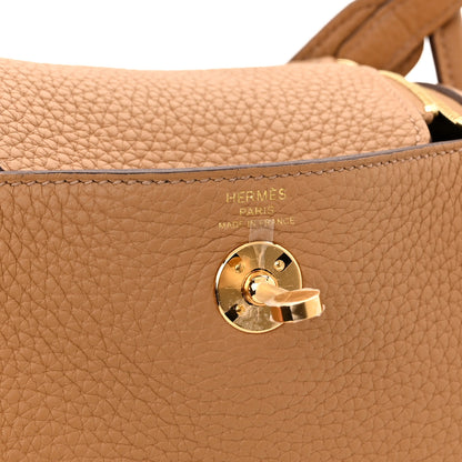 Hermes Taurillon Clemence Mini Lindy 20 Biscuit 6 of 10