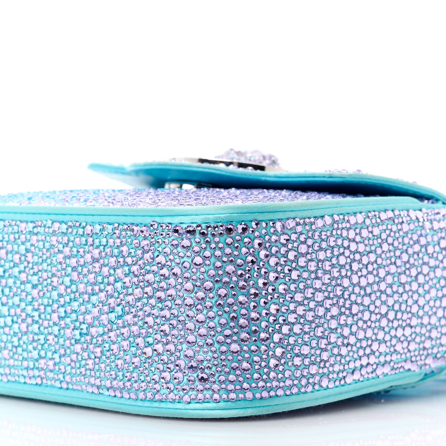 Versace Satin Crystal Studded Mini La Medusa Bag Blue 10 of 10