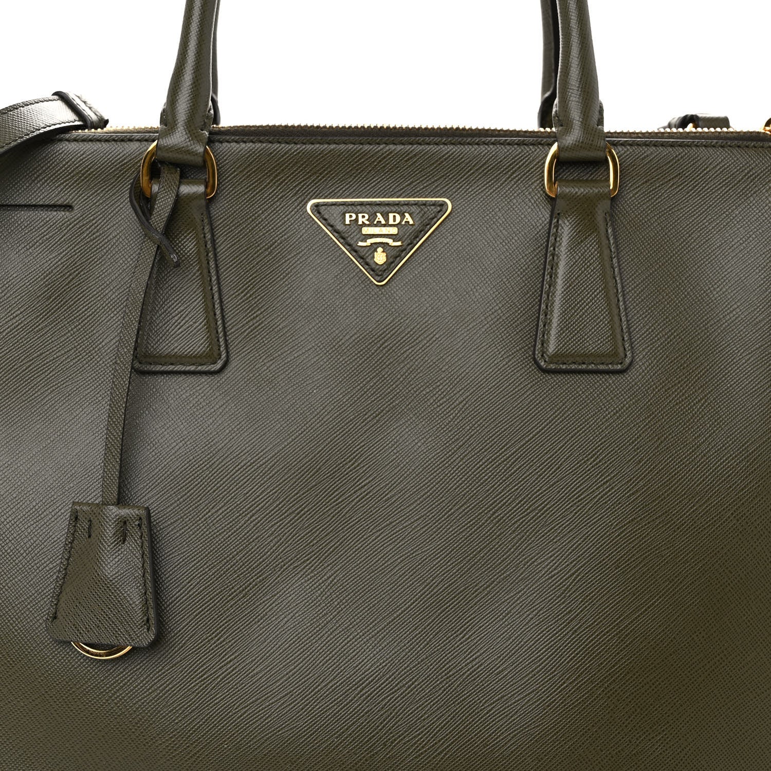 Prada Saffiano Lux Medium Galleria Double Zip Tote Militare 7 of 10