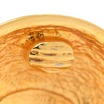 Chanel Metal Quilted CC Round Clip On Earrings Gold 8 of 8
