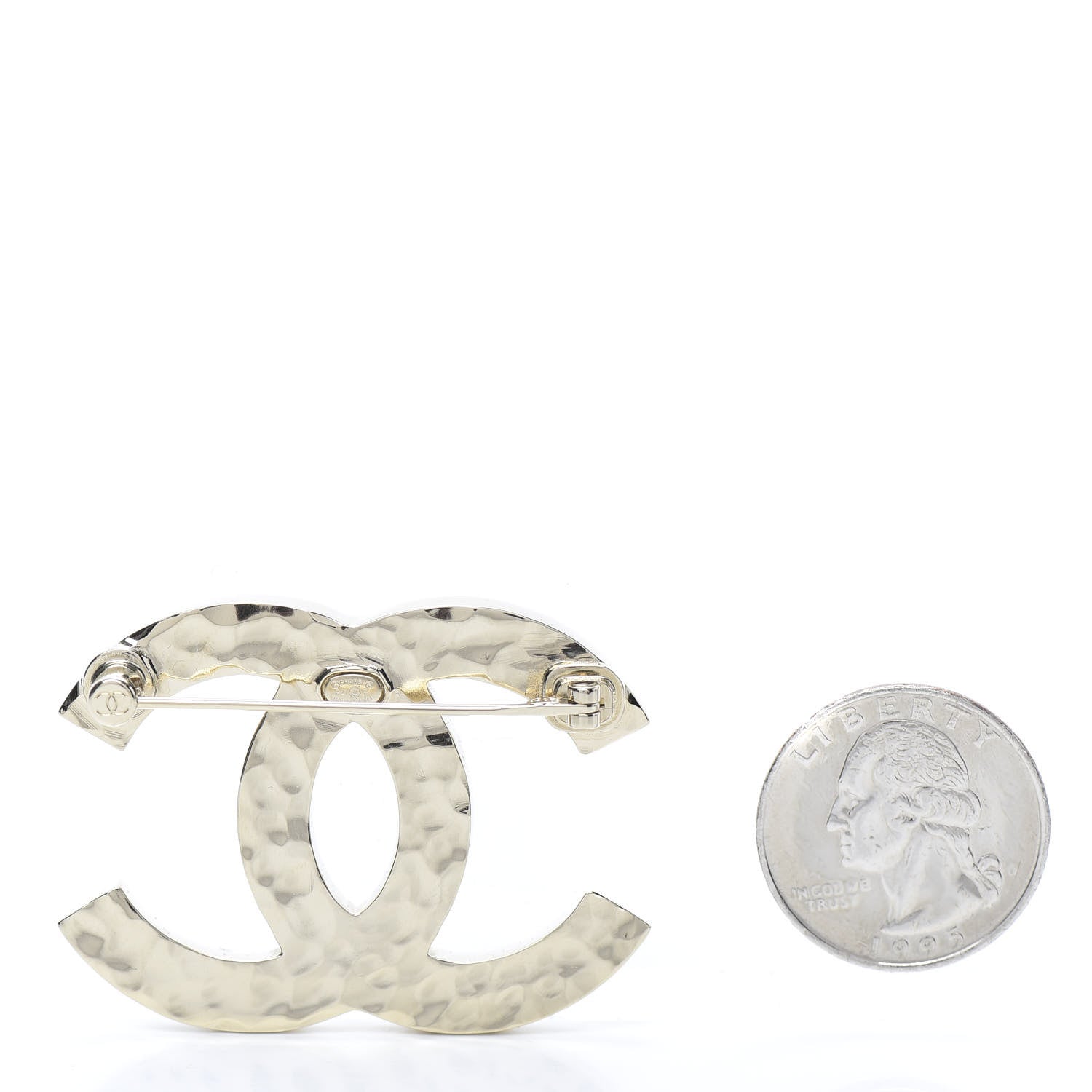 Chanel Baguette Crystal Logo CC Brooch Gold 4 of 5