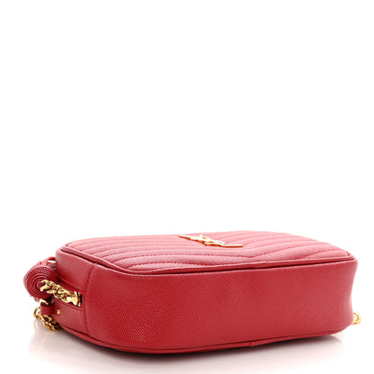 Saint Laurent Grain De Poudre Matelasse Monogram Mini Lou Camera Bag Eros Red 4 of 8