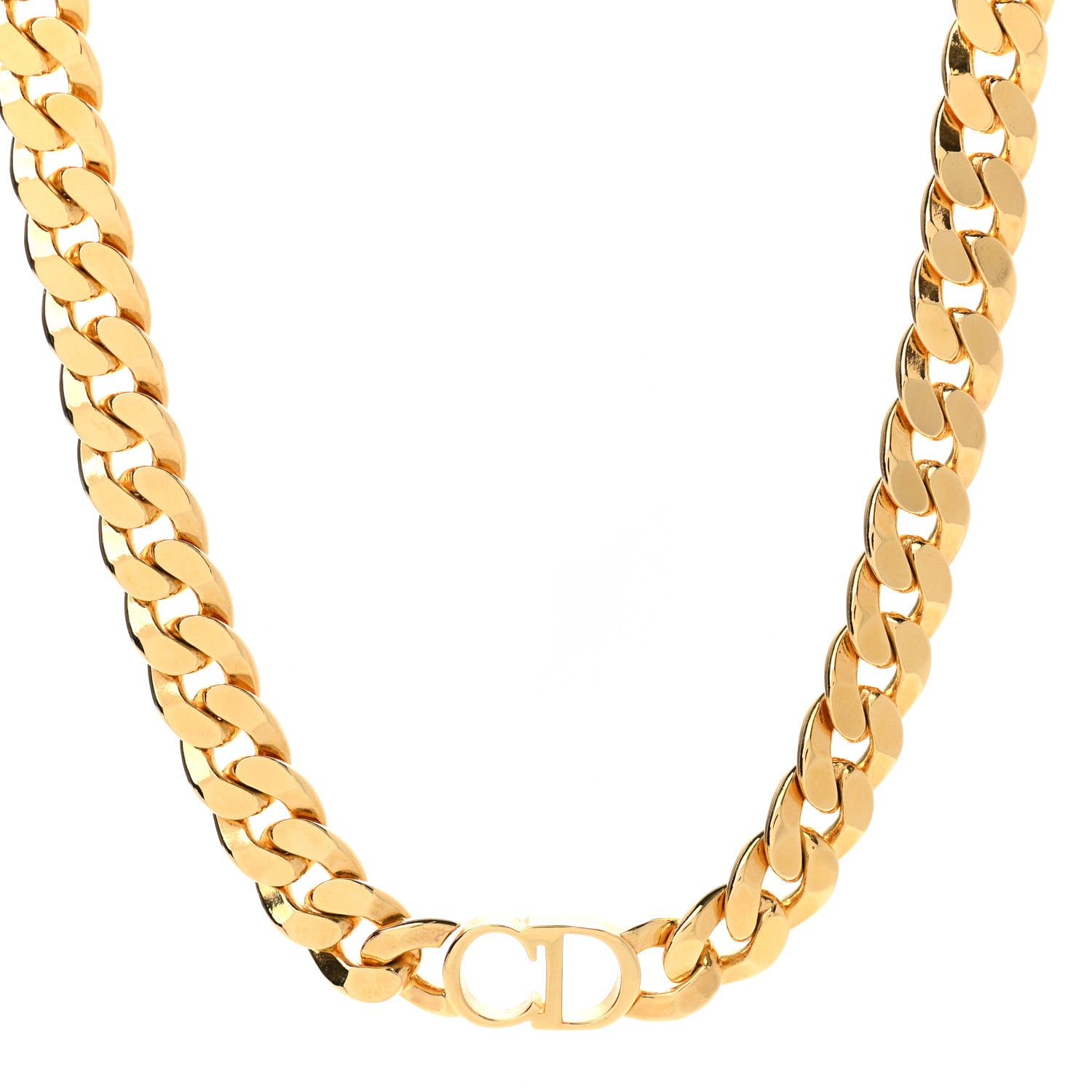 Christian Dior Metal Danseuse Etoile Chain Choker Necklace Gold 1 of 4