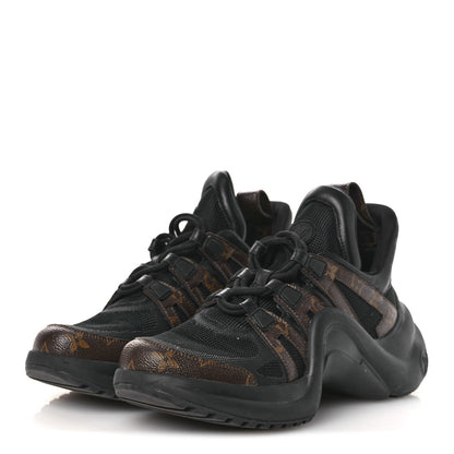 Louis Vuitton Calfskin Patent Monogram LV Archlight Sneakers 39.5 Black 3 of 12
