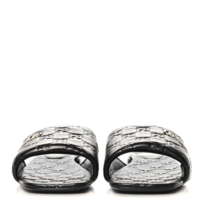 Gucci Nappa Double GG Flat Slide Sandals 40 Black 3 of 9