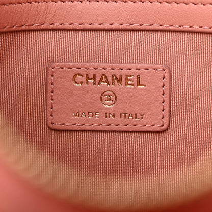 Chanel Caviar Quilted Ombre Medium Cosmetic Case Coral 6 of 9