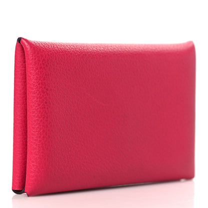 Hermes Evercolor Calvi Card Case FRAMBOISE 3 of 7