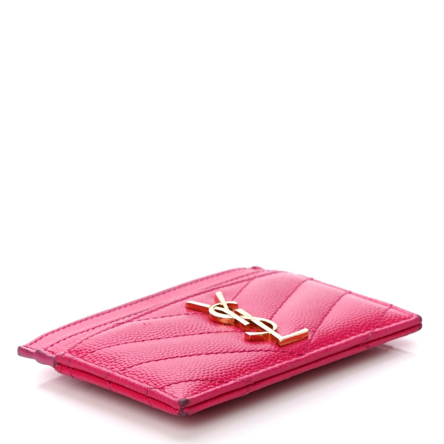 Grain De Poudre Matelasse Chevron Monogram Credit Card Case Bubblegum