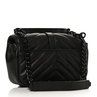 Saint Laurent Sheepskin Matelasse Chevron Monogram Classic Baby Chain Bag Black 2 of 13