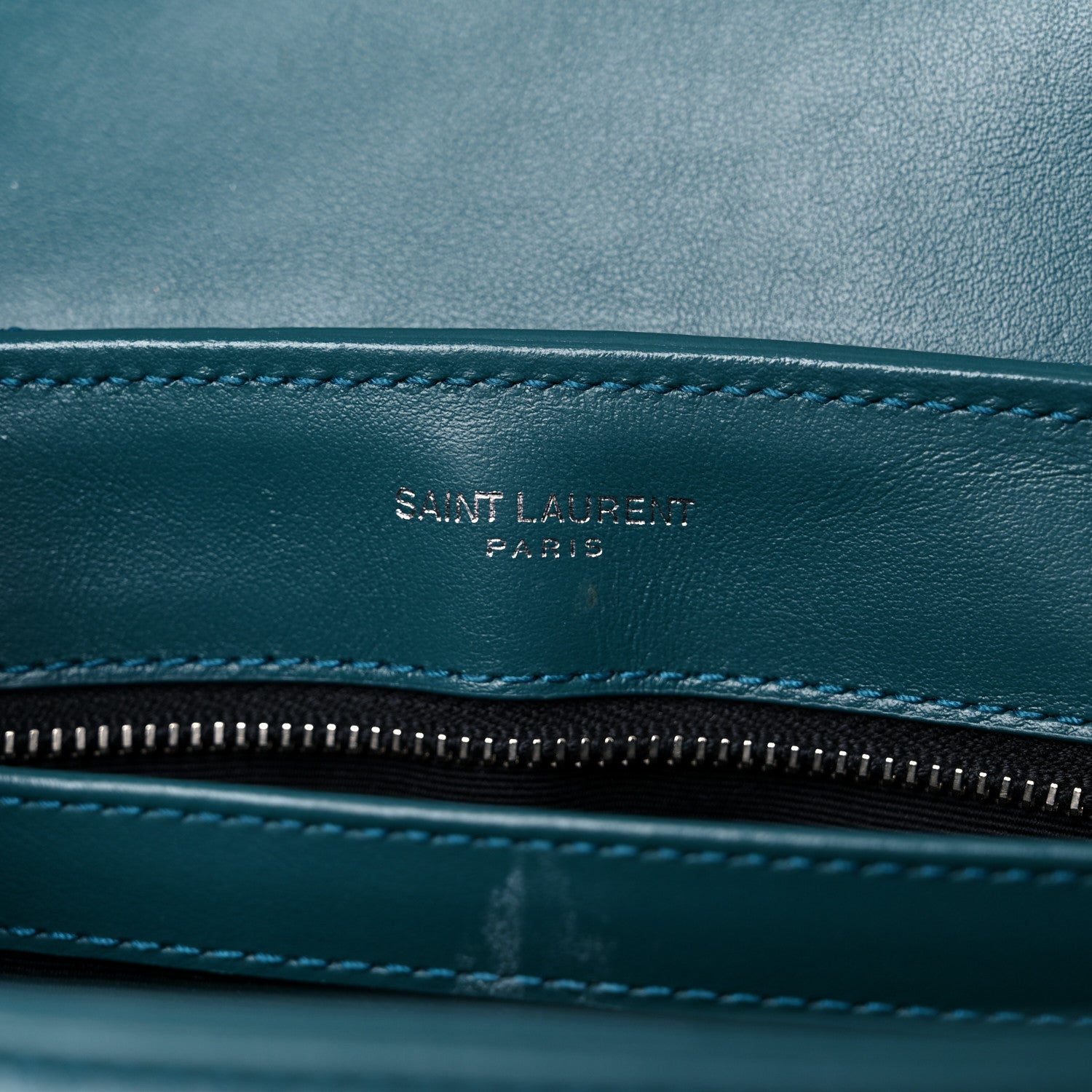 Saint Laurent Calfskin Y Quilted Monogram Toy Loulou Satchel Dark Turquoise 8 of 13