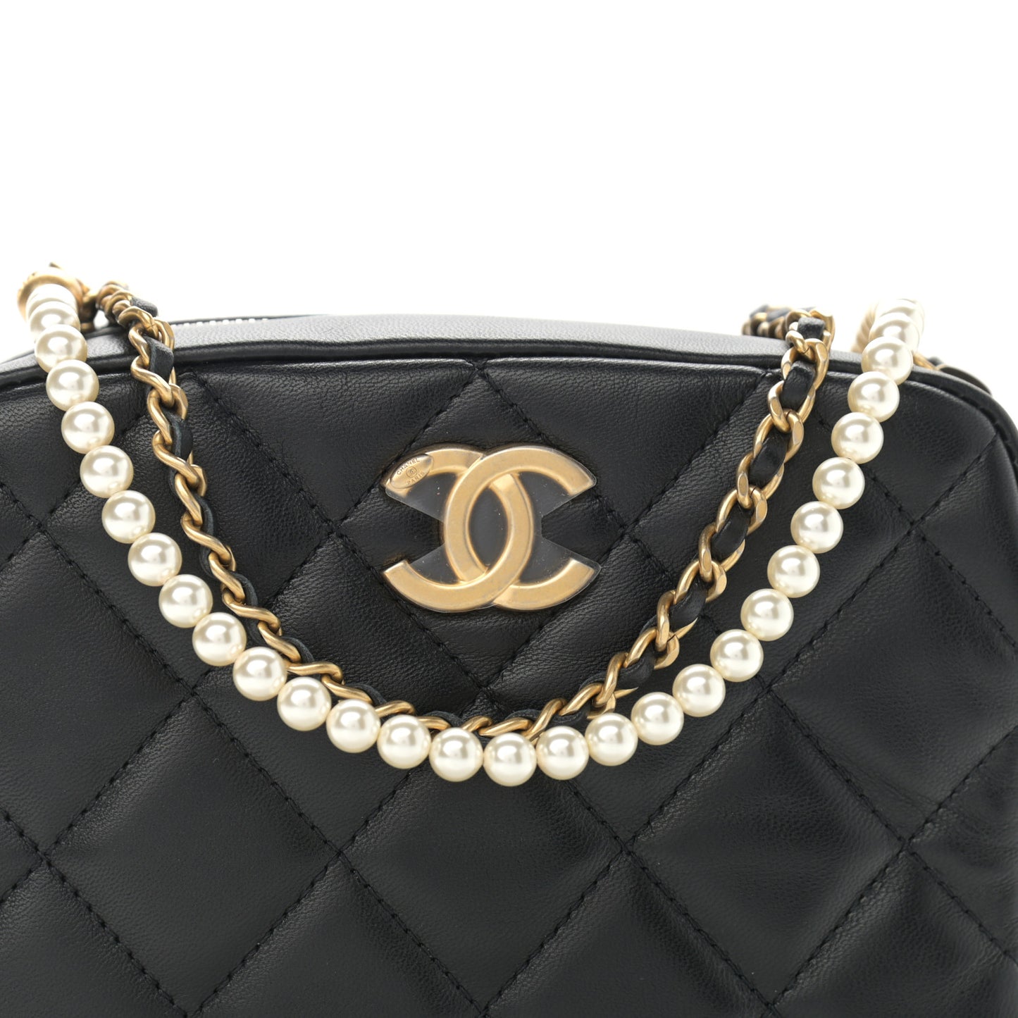 Lambskin Quilted Mini My Perfect Camera Case Black