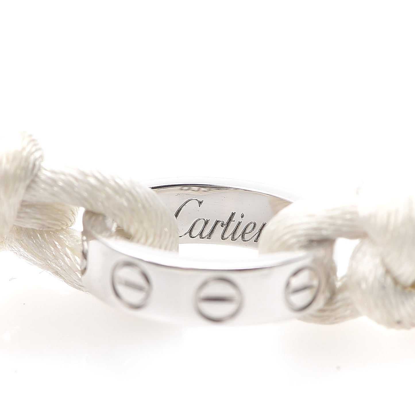 18K White Gold Charity LOVE Adjustable Cord Bracelet White