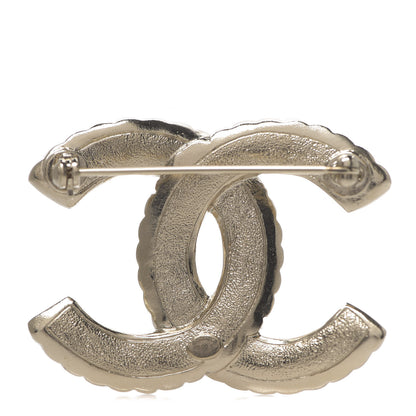 Chanel Pearl Crystal Queen of France CC Brooch Gold 2 of 3