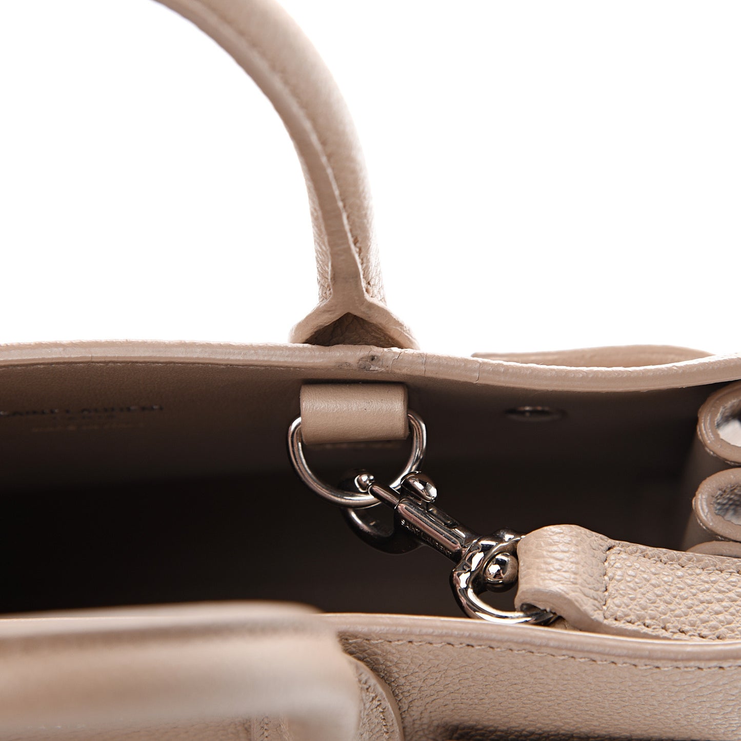 Grained Calfskin Nano Sac De Jour Beige