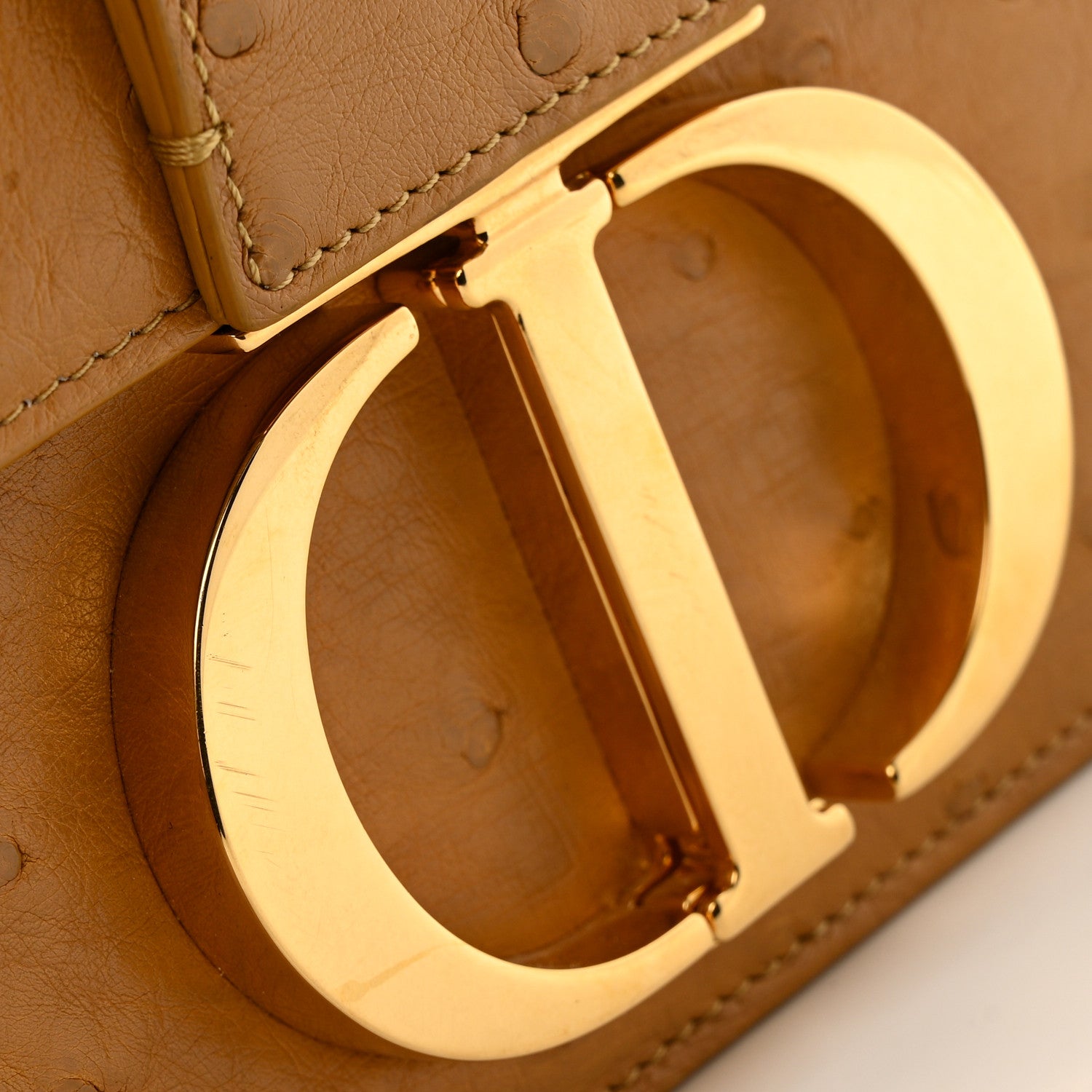 Christian Dior Ostrich 30 Montaigne Flap Bag Brown 10 of 13