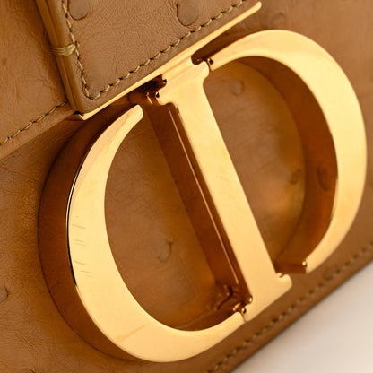 Christian Dior Ostrich 30 Montaigne Flap Bag Brown 10 of 13