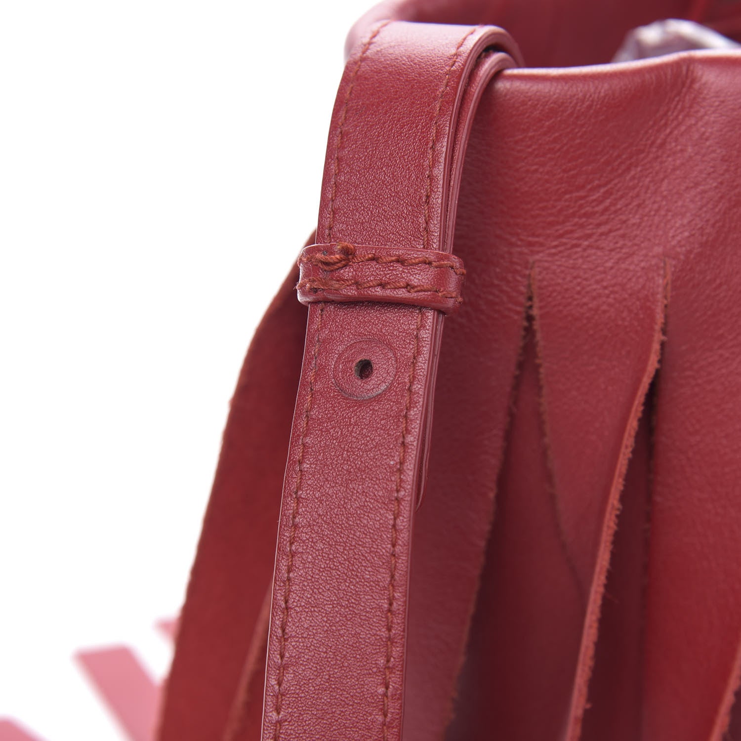 Balenciaga Calfskin XS Fringe Laundry Cabas Red 12 of 12