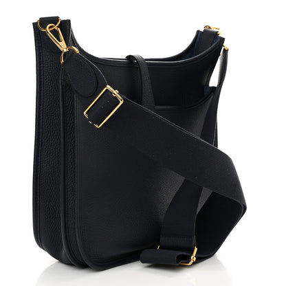 Hermes Taurillon Clemence Evelyne III PM Bleu Nuit 3 of 10