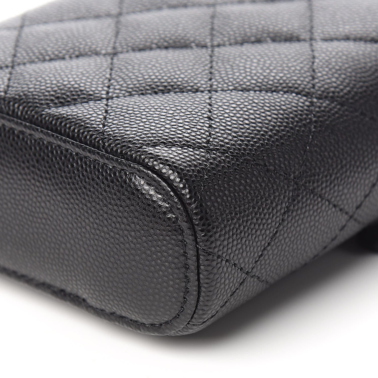 Chanel Caviar Quilted Small Vertical Coco Beauty Vanity Case With Chain Black 7 of 10