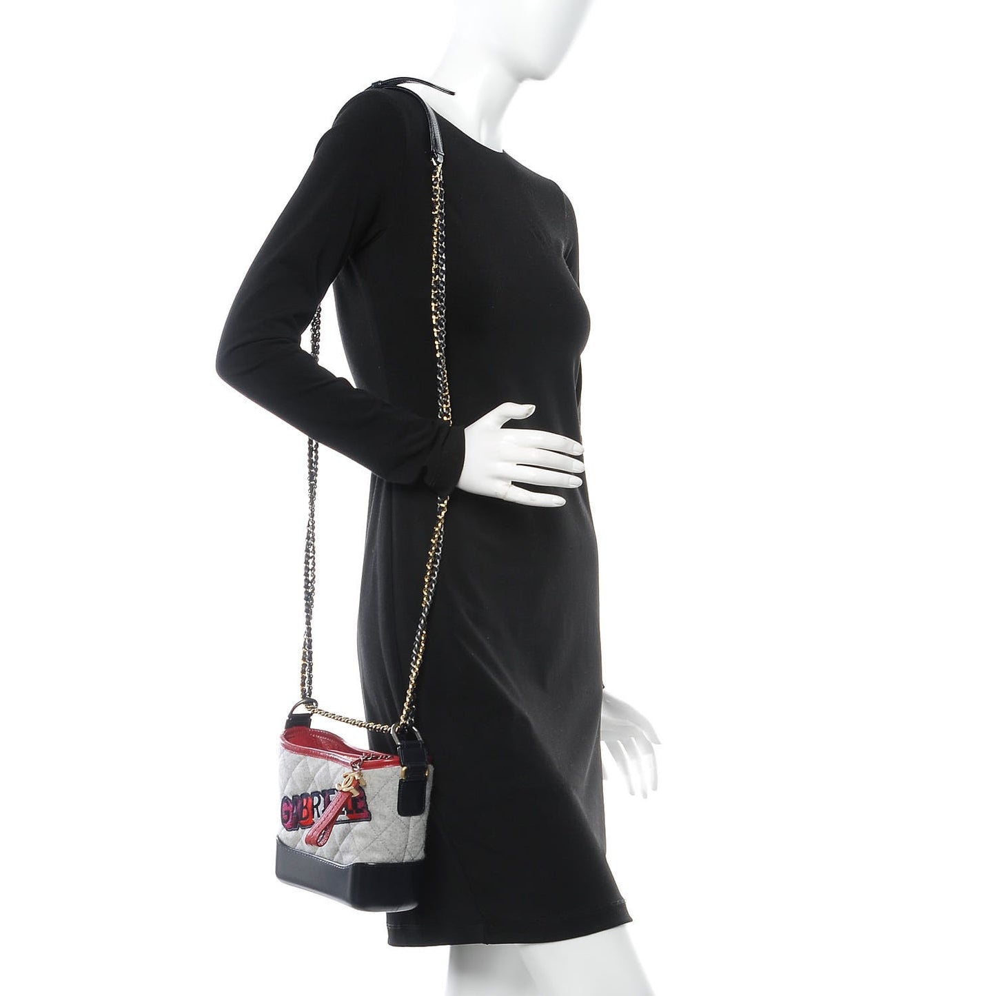 Wool Calfskin Quilted Small Gabrielle Hobo Navy