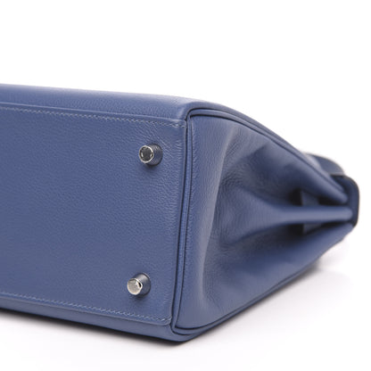 Hermes Evercolor Verso Kelly Retourne 28 Bleu Brighton Orange Poppy 9 of 10