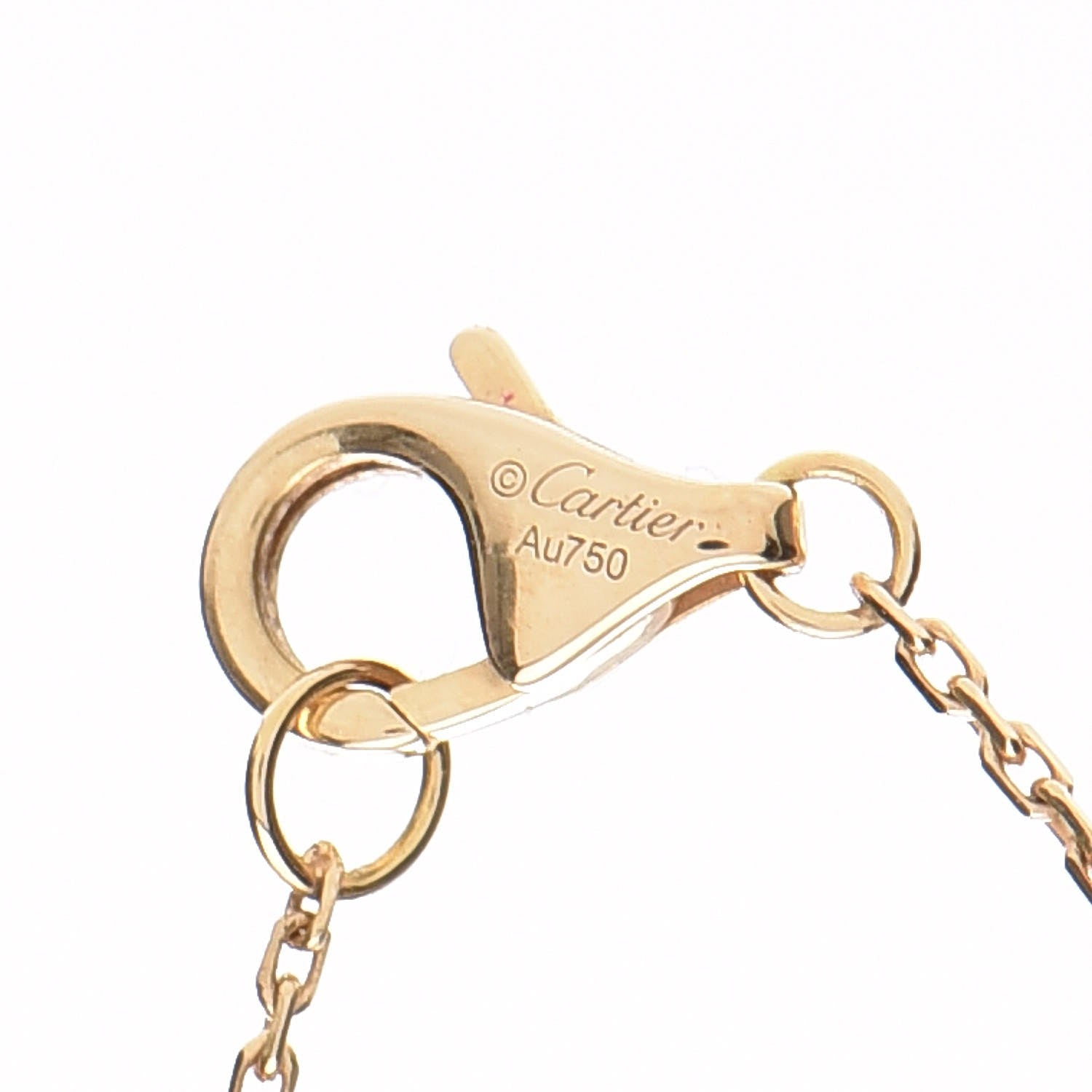 Cartier 18K Yellow Gold Diamond Mother of Pearl XS Amulette de Cartier Pendant Necklace 3 of 7