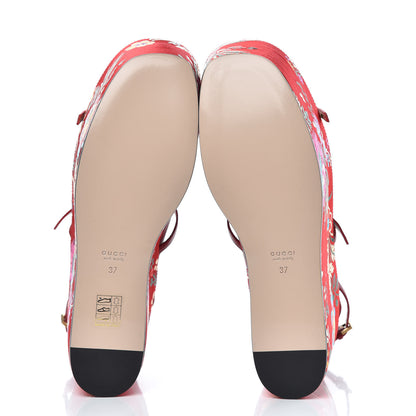 Gucci Malaga Kid Silk Hannelore Detachable Platform Slide 37 Hibiscus Red 5 of 11
