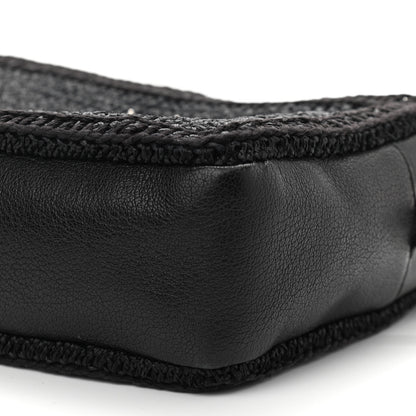 Saint Laurent Raffia Canvas Monogram Lou Camera Bag Black 10 of 11