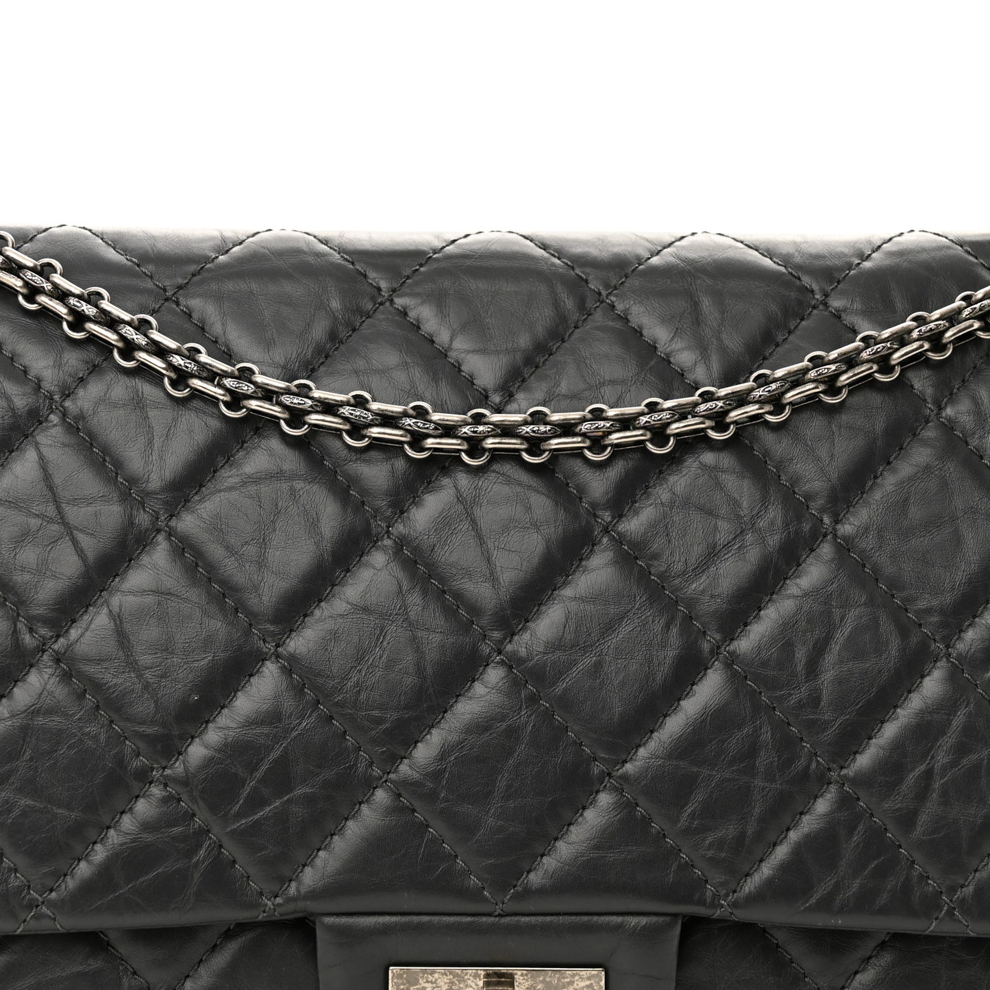 Aged Calfskin Quilted 2.55 Reissue 227 Flap Grey