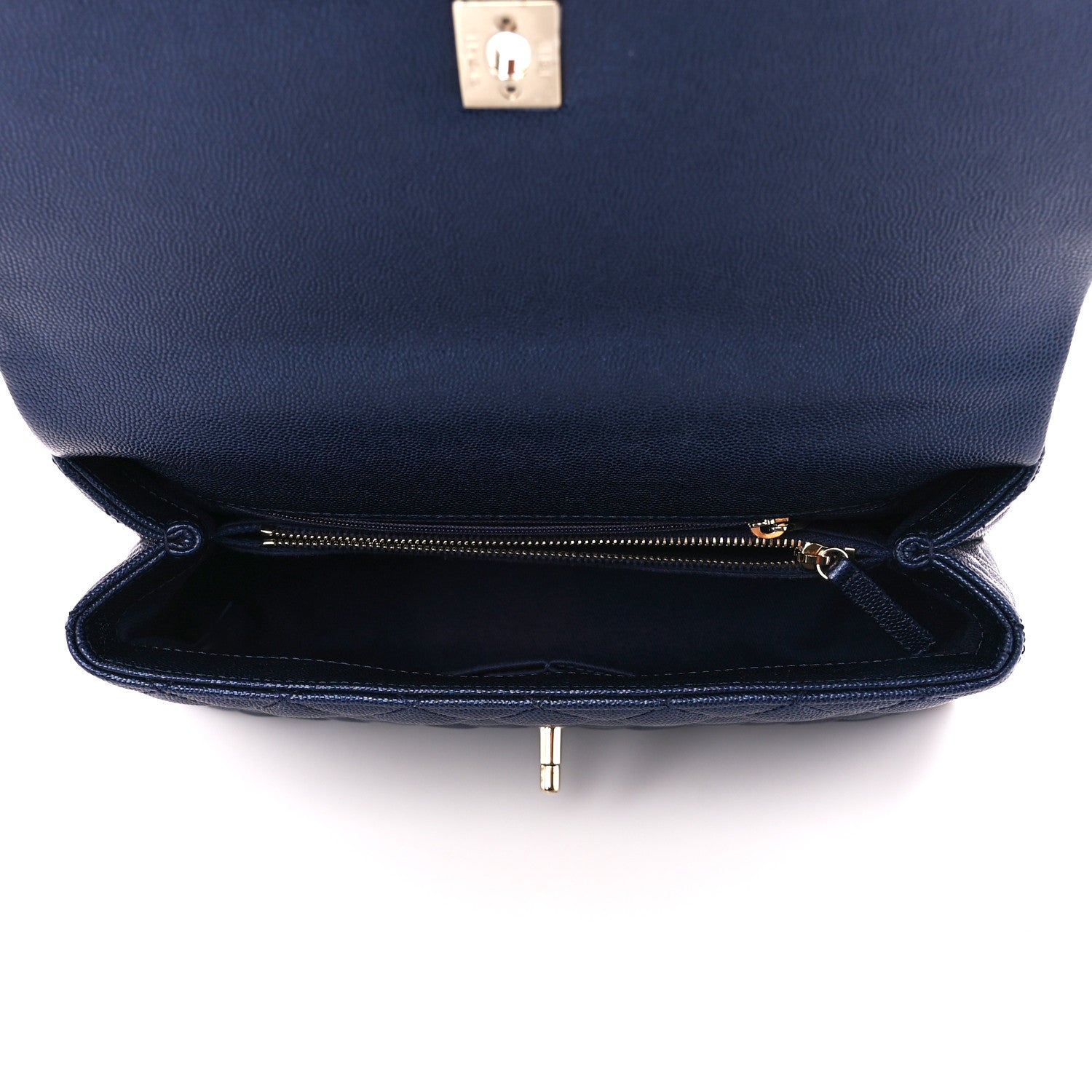 Chanel Caviar Quilted Small Coco Handle Flap Navy 5 of 11