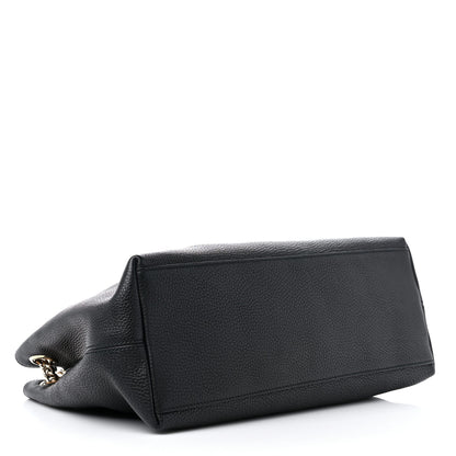 Gucci Pebbled Calfskin Medium Soho Chain Shoulder Bag Black 4 of 9
