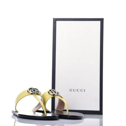 Gucci Calfskin GG Marmont Thong Sandals 36 Banana 8 of 8