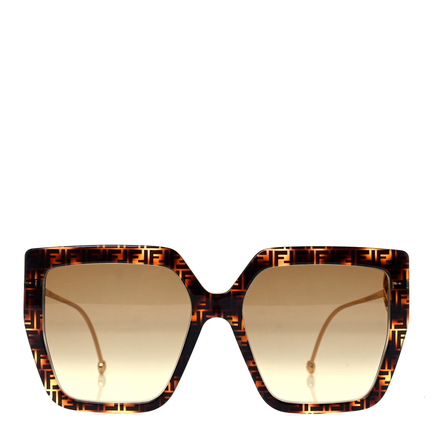 Acetate Metal F is Fendi FF Butterfly Sunglasses FF 0410/S Havana