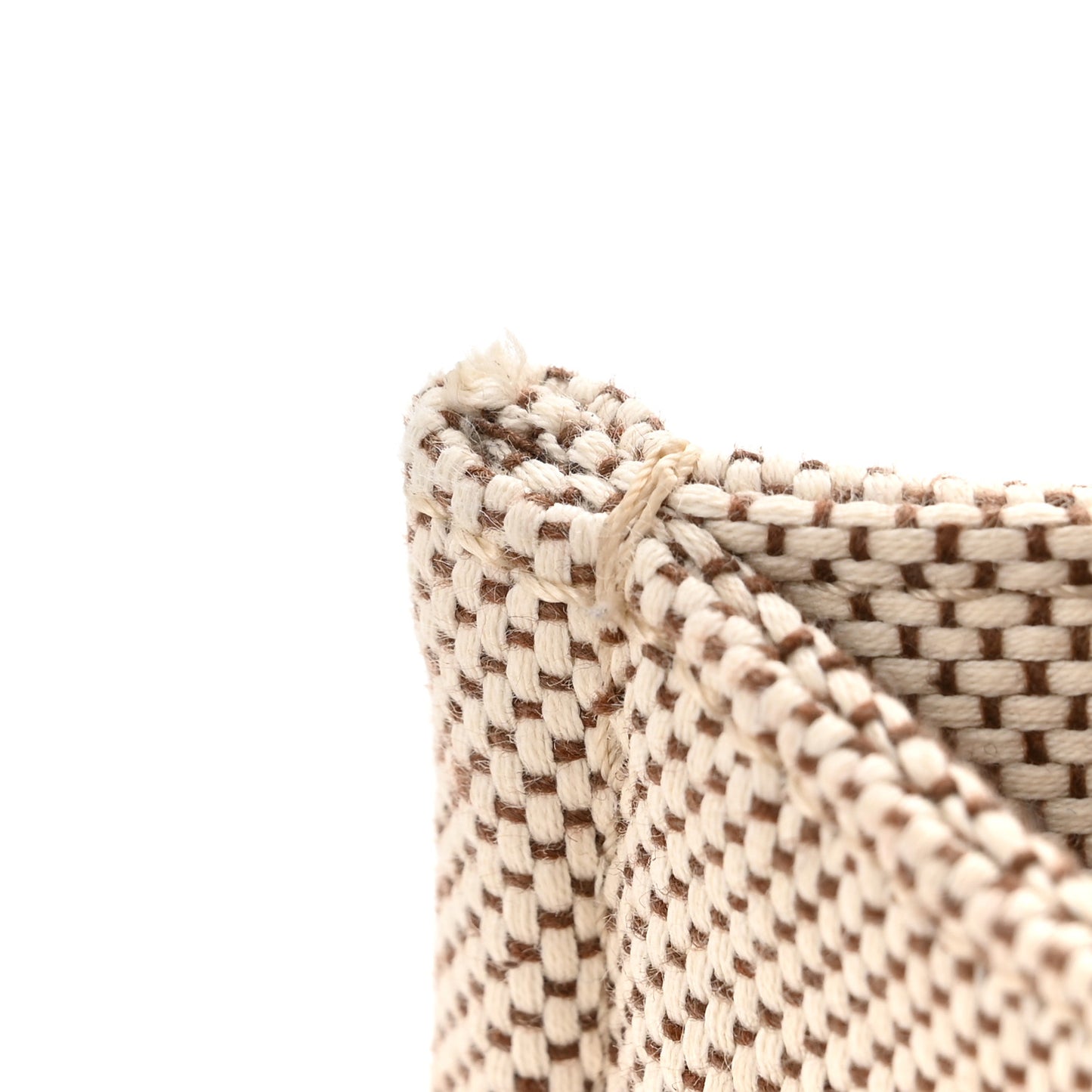 Cotton Calfskin Small Woody Ribbon Tote White Brown