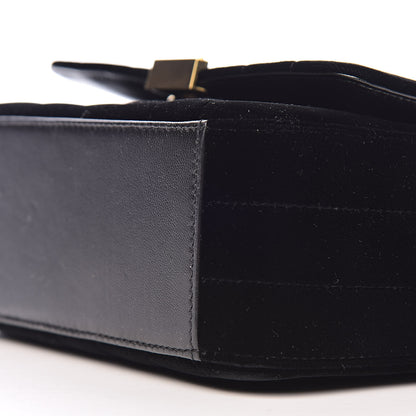 Saint Laurent Velvet Matelasse Small Vicky Chain Bag Black 9 of 10