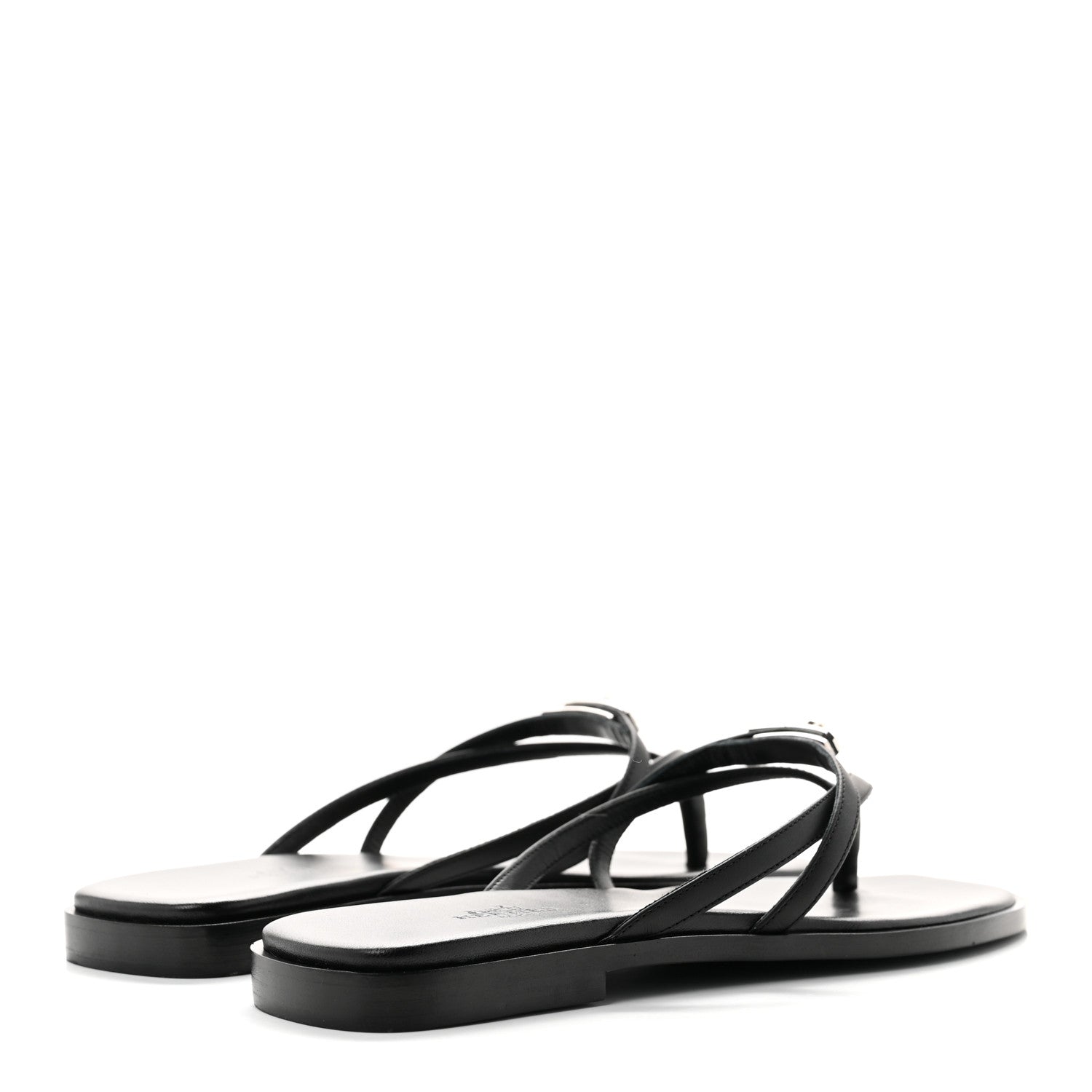 Hermes Calfskin Miss Sandals 38 Black 5 of 8