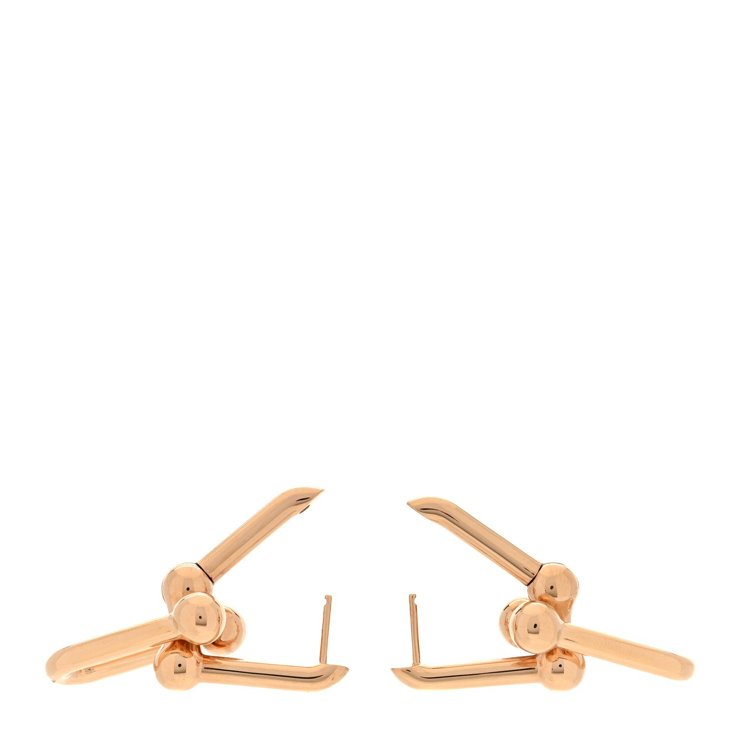 Tiffany 18K Rose Gold Large HardWear Link Earrings 3 of 5