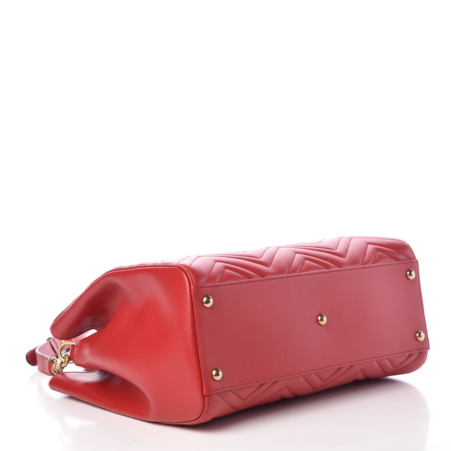 Gucci Calfskin Matelasse Medium GG Marmont Tote Hibiscus Red 5 of 10