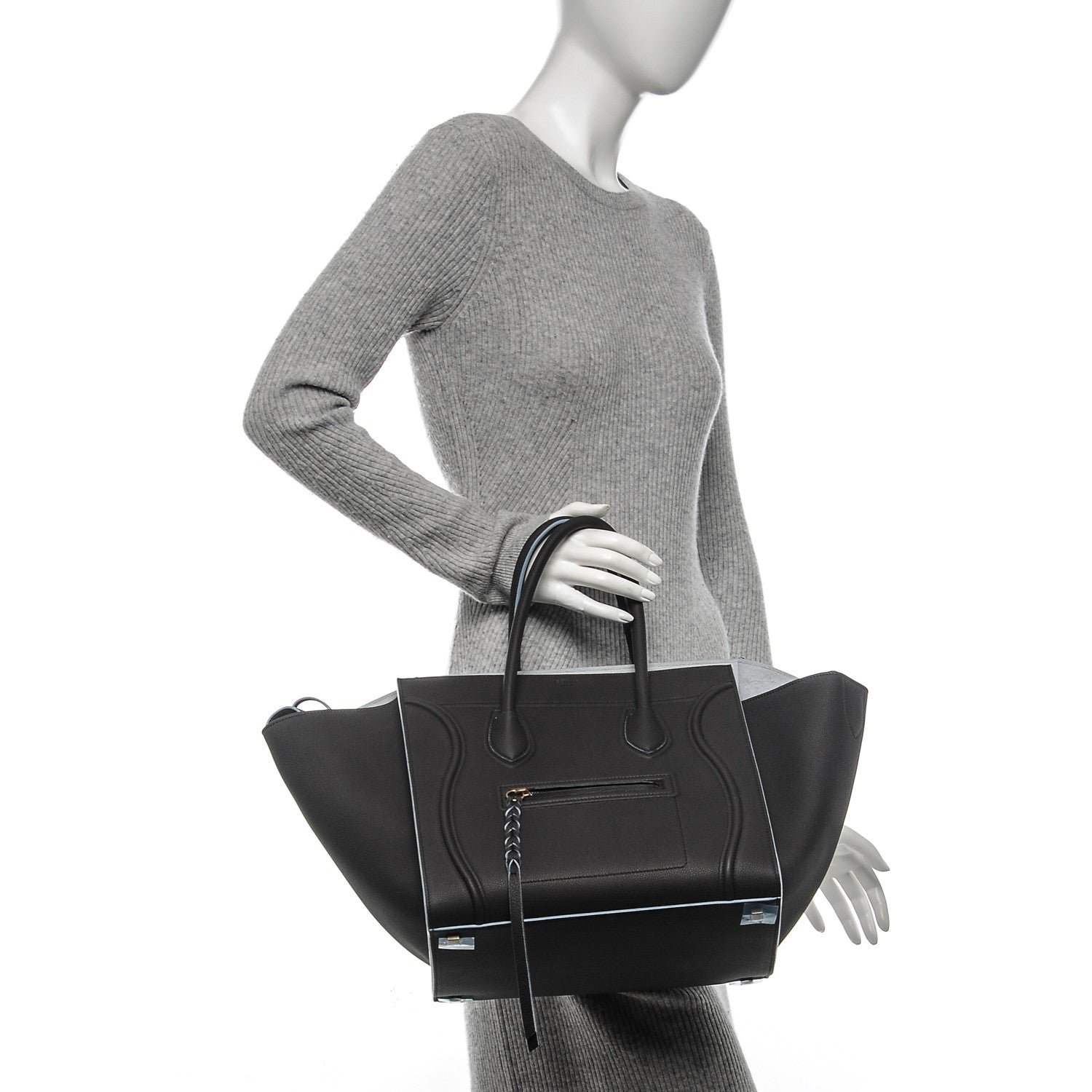 Celine Baby Grained Calfskin Medium Phantom Luggage Anthracite 2 of 7