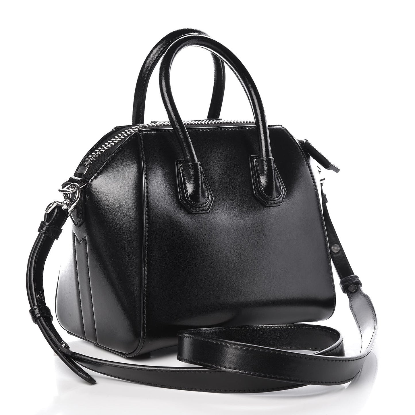 Shiny Lord Calfskin Mini Antigona Black